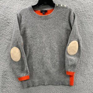 J Crew Sweater Womens Medium Top Cashmere Orange Gray